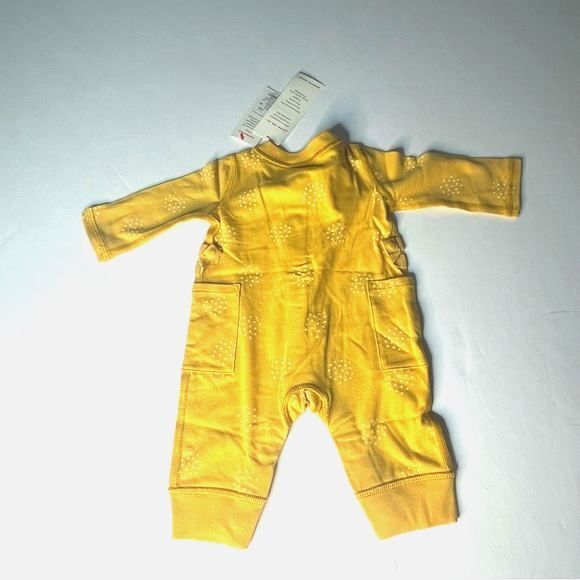 Cat & Jack Unisex Infant Gold Long Sleeve Romper Snaps Adaptive Design NEW! - Picture 7 of 8